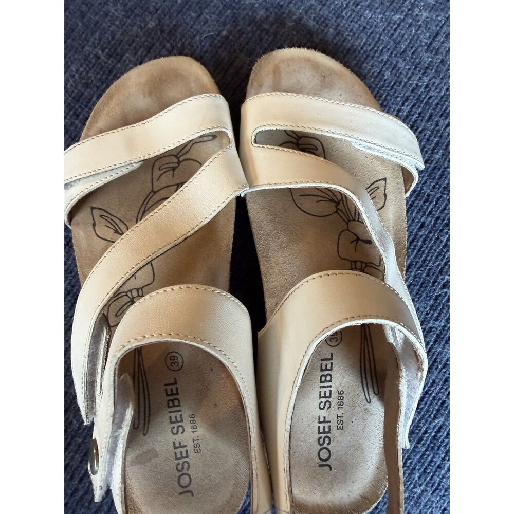 Josef Seibel Tonga 25 Adjustable Sandal White Leather Size EU 39, US 8-8.5 - Picture 6 of 11